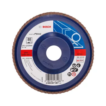  Bosch EXPERT X551 legyezőtárcsa fémhez, egyenes, műanyag alátéttányér, Zirkon 125mm, G80