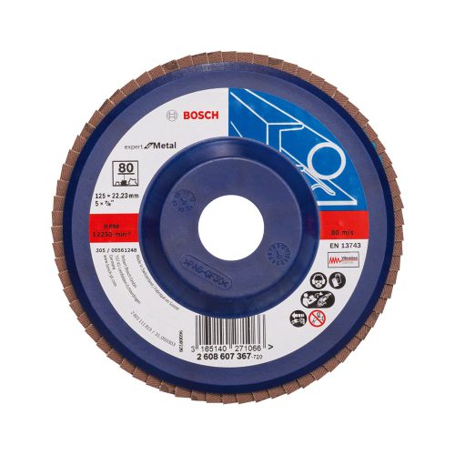 Bosch EXPERT X551 legyezőtárcsa fémhez, egyenes, műanyag alátéttányér, Zirkon 125mm, G80