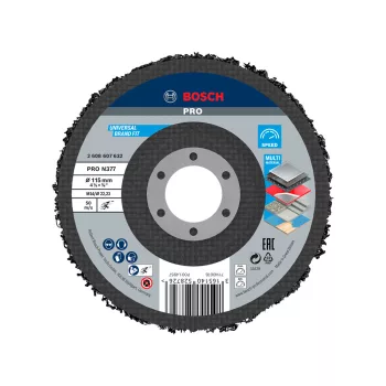   Bosch PRO N377 Multi Material tisztítókorong, 115 mm, 22,23 mm, fém, alumínium, festék, kő