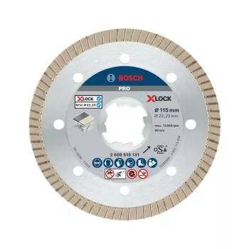   Bosch PRO Ceramic X-LOCK, M14 gyémánt vágókorong, 115x22,23 mm, 22,23 mm, csempe, márvány (Regisztrációval akár ajándék is elérhető!)