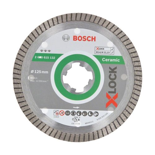 Bosch X-LOCK gyémánt vágótárcsa Best for Ceramic Extraclean Turbo 125x22,23x1,4x7mm