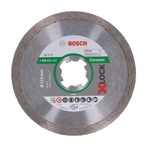 Bosch X-LOCK gyémánt vágótárcsa Standard for Ceramic 115x22,23x1,6x7mm