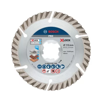   Bosch PRO Multi Material X-LOCK, M14 gyémánt vágókorong, 115x22,23mm, 22,23mm, többféle anyaghoz