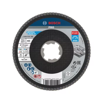   Bosch PRO X571 X-LOCK, M14 legyezőtárcsa, 115 mm, G60, fémhez, inoxhoz (Regisztrációval akár extra értékes ajándék is elérhető!)
