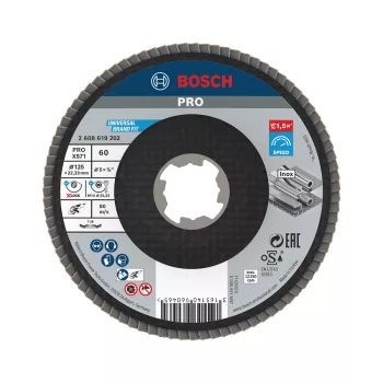   Bosch PRO X571 X-LOCK, M14 legyezőtárcsa, 125 mm, G60, fémhez, inoxhoz (Regisztrációval akár extra értékes ajándék is elérhető!)