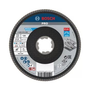   Bosch PRO X571 X-LOCK, M14 legyezőtárcsa, 125 mm, G120, fémhez, inoxhoz (Regisztrációval akár extra értékes ajándék is elérhető!)