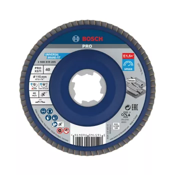   Bosch PRO X571 X-LOCK, M14 legyezőtárcsa, 115 mm, G40, fémhez, inoxhoz (Regisztrációval akár extra értékes ajándék is elérhető!)