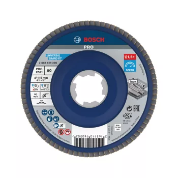   Bosch PRO X571 X-LOCK, M14 legyezőtárcsa, 115 mm, G60, fémhez, inoxhoz (Regisztrációval akár extra értékes ajándék is elérhető!)