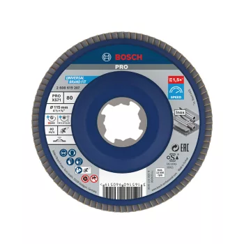   Bosch PRO X571 X-LOCK, M14 legyezőtárcsa, 115 mm, G80, fémhez, inoxhoz (Regisztrációval akár extra értékes ajándék is elérhető!)