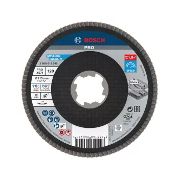   Bosch PRO X571 X-LOCK, M14 legyezőtárcsa, 115 mm, G120, fémhez, inoxhoz (Regisztrációval akár extra értékes ajándék is elérhető!)