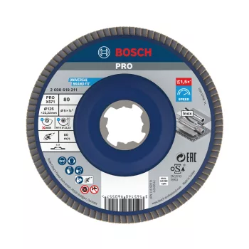   Bosch PRO X571 X-LOCK, M14 legyezőtárcsa, 125 mm, G80, fémhez, inoxhoz (Regisztrációval akár extra értékes ajándék is elérhető!)