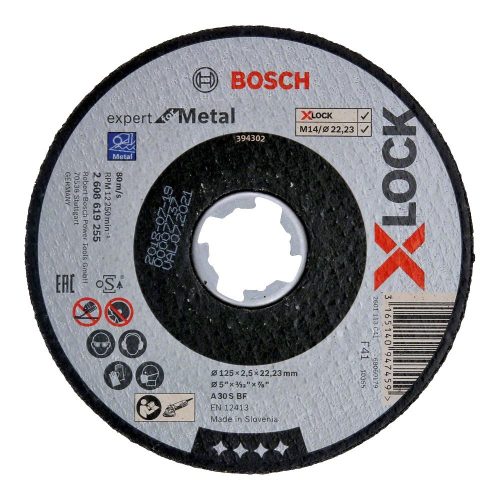 Bosch X-LOCK egyenes vágótárcsa Expert for Metal 125x2,5x22,23mm