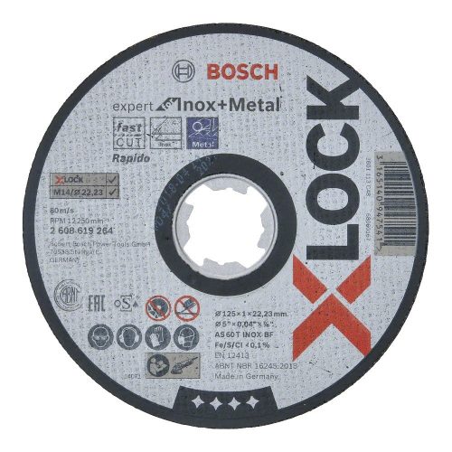 Bosch PRO Stainless Steel and Metal X-LOCK, M14 vágókorong, 125x1x22,23 mm, fémhez, inoxhoz