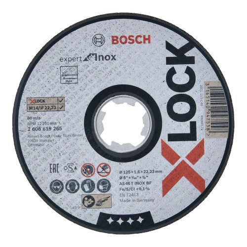 Bosch X-LOCK egyenes vágótárcsa Expert for Inox 125x1,6x22,23mm