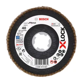   Bosch EXPERT Metal X551 X-Lock legyezőtárcsa 115mm, 22,23 G40 sarokcsiszolókhoz