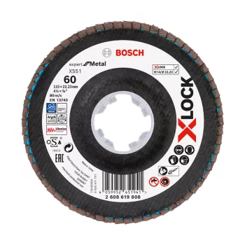   Bosch EXPERT Metal X551 X-Lock legyezőtárcsa 115mm, 22,23 G60 sarokcsiszolókhoz