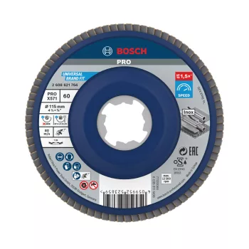   Bosch PRO X571 X-LOCK, M14 legyezőtárcsa, 115 mm, G60, fémhez, inoxhoz (Regisztrációval akár extra értékes ajándék is elérhető!)
