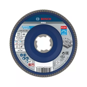   Bosch PRO X571 X-LOCK, M14 legyezőtárcsa, 115 mm, G80, fémhez, inoxhoz (Regisztrációval akár extra értékes ajándék is elérhető!)
