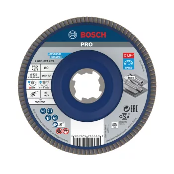   Bosch PRO X571 X-LOCK, M14 legyezőtárcsa, 125 mm, G80, fémhez, inoxhoz
