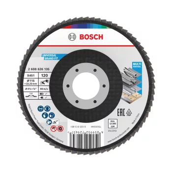   Bosch X451 legyezőtárcsa fémhez és fához, egyenes, Alox - 115 mm, 22,23 mm, G120