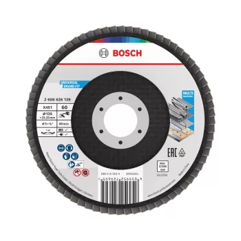   Bosch X451 legyezőtárcsa fémhez és fához, kúpos, Alox - 125 mm, 22,23 mm, G60