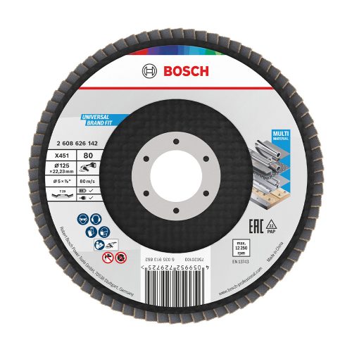 Bosch X451 Legyezőtárcsa 125mm T29 G80 1db