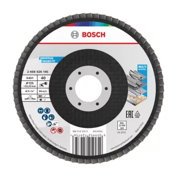   Bosch X451 legyezőtárcsa fémhez és fához, egyenes, Alox - 125 mm, 22,23 mm, G40