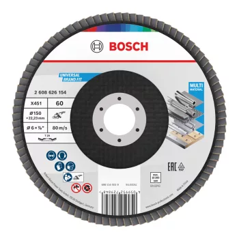   Bosch X451 legyezőtárcsa fémhez és fához, kúpos, Alox - 150 mm, 22,23 mm, G60, 1db