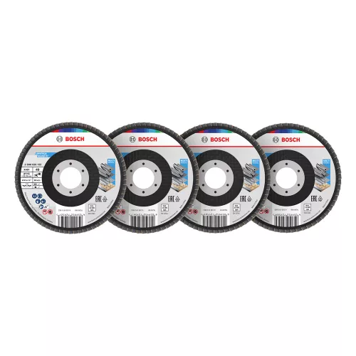 Bosch X451 legyezőtárcsa fémhez és fához, kúpos, Alox - 115 mm, 22,23 mm, T29 Mix szemcse 15db