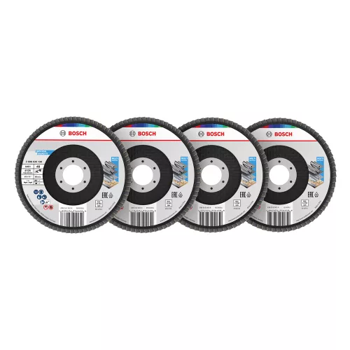 Bosch X451 legyezőtárcsa fémhez és fához, kúpos, Alox - 125 mm, 22,23 mm, Mix szemcse 15db