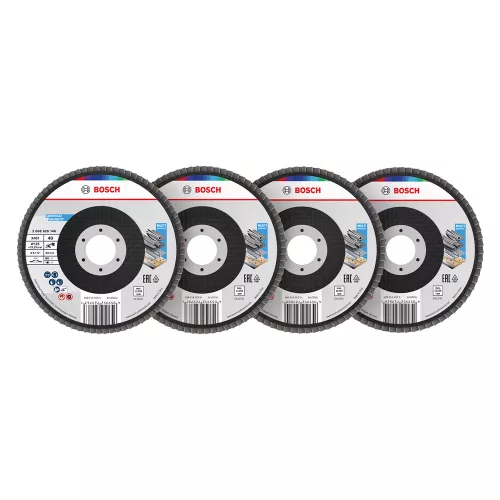Bosch X451 legyezőtárcsa fémhez és fához, egyenes, Alox - 125 mm, 22,23 mm, Mix szemcse 60db