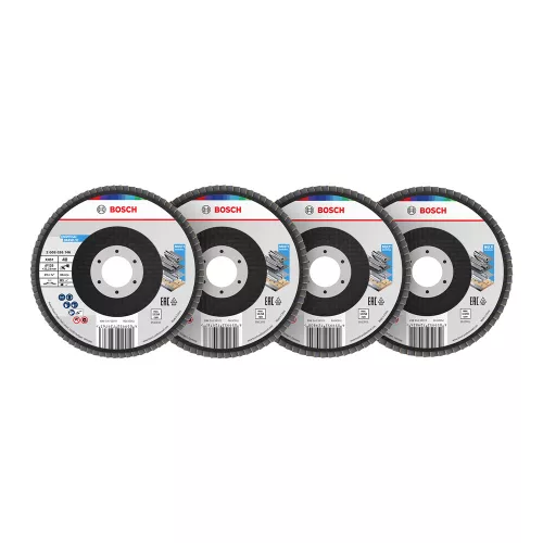 Bosch X451 legyezőtárcsa fémhez és fához, egyenes, Alox - 125 mm, 22,23 mm, Mix szemcse 15db