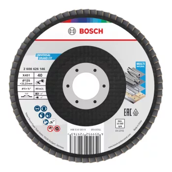   Bosch X451 legyezőtárcsa fémhez és fához, egyenes, Alox - mm, 22,23 mm, G40, 15 db
