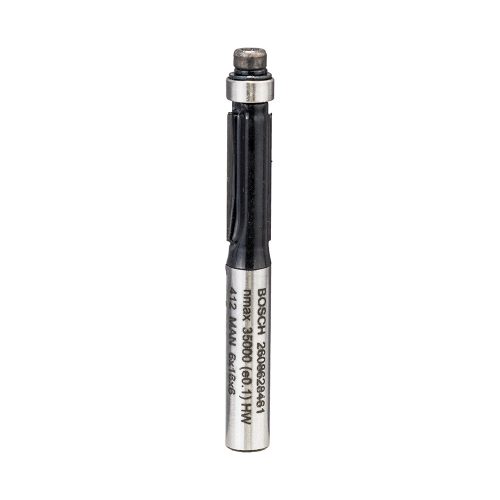 Bosch keményfém színelő maró szár: 6 mm D:6,4 L:16,2 G:54 (2 vágóél) csapágyas keményfához