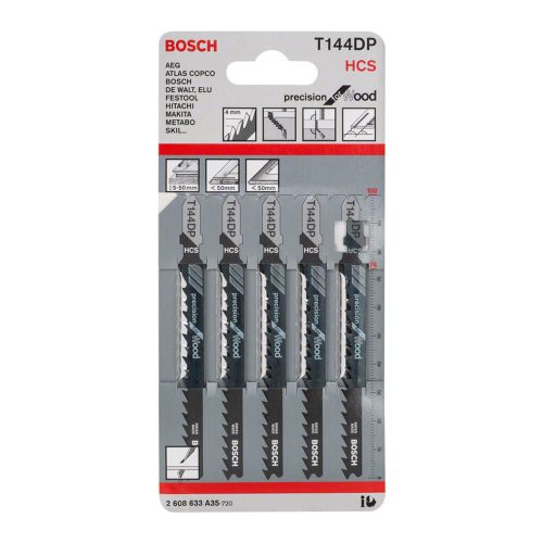 Bosch T 144 DP dekopír fűrészlap fához 100x4,0mm 5db/cs