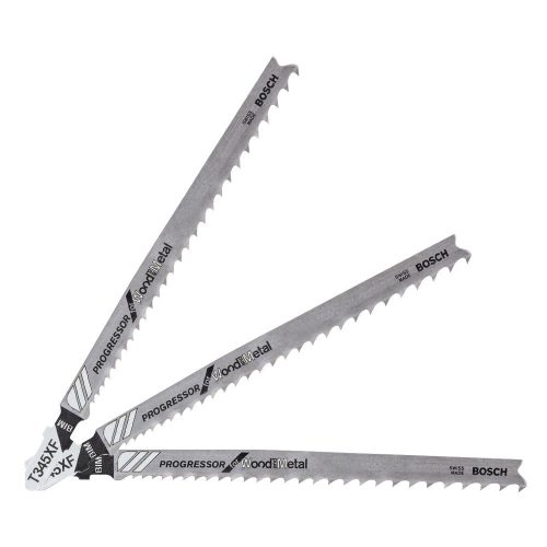 Bosch PRO Multi Material T345XF szúrófűrészlap, 132 mm, 3 db, fém, alumínium, műanyag, fa