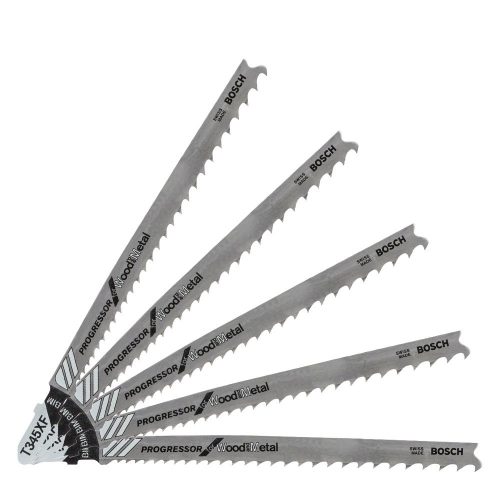 Bosch PRO Multi Material T345XF szúrófűrészlap, 132 mm, 5 db, fém, alumínium, műanyag, fa