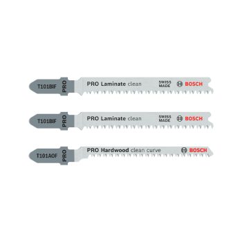   Bosch PRO laminate szúrófűrészlap készlet, T alakú befogószár, 3 részes, parketta, PVC