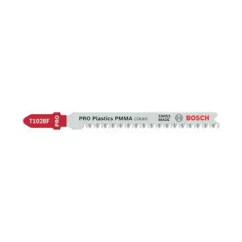   Bosch PRO Plastics PMMA clean T102BF szúrófűrészlap, 92 mm, 5 db, műanyaghoz