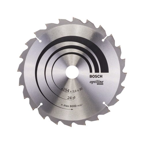 Bosch PRO Wood körfűrészlap, 254x2x30 mm 24 fog, kemény fa, rétegelt lemez, forgácslap
