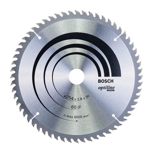 Bosch PRO Wood körfűrészlap, 254x2,8x30 mm 60 fog, kemény fa, rétegelt lemez, forgácslap