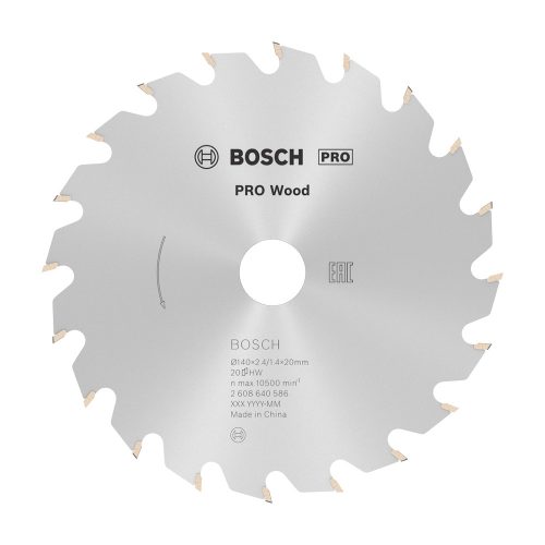 Bosch PRO Wood körfűrészlap, 140x2,4x20 mm 20 fog, kemény fa, rétegelt lemez, forgácslap