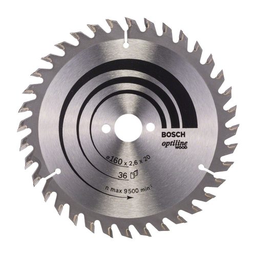 Bosch PRO Wood körfűrészlap, 160x2,6x20 mm 36 fog, kemény fa, rétegelt lemez, forgácslap
