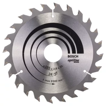   Bosch PRO Wood körfűrészlap, 165x2,6x30 mm 24 fog, kemény fa, rétegelt lemez, forgácslap