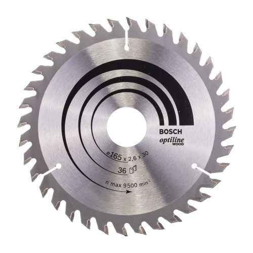 Bosch PRO Wood körfűrészlap, 165x2,6x30 mm 36 fog, kemény fa, rétegelt lemez, forgácslap