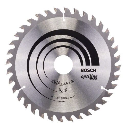 Bosch PRO Wood körfűrészlap, 184x2,6x30 mm 36 fog, kemény fa, rétegelt lemez, forgácslap