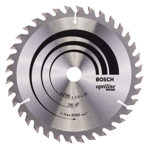 Bosch körfűrészlap fához 190x2,6x20mm, 36 fog