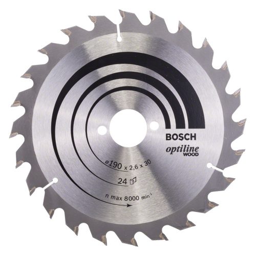 Bosch PRO Wood körfűrészlap, 190x2,6x30 mm 24 fog, kemény fa, rétegelt lemez, forgácslap