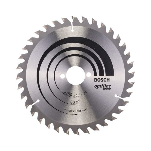 Bosch PRO Wood körfűrészlap, 190x2,6x30 mm 36 fog, kemény fa, rétegelt lemez, forgácslap