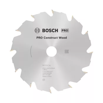   Bosch PRO Construct Wood körfűrészlap, 160x2,6x20 mm 12 fog, építőipari és szennyezett fához